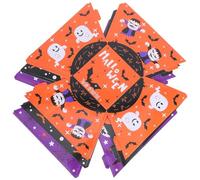 NIYANGLE 12 Pièces Boîte à Goûter Halloween en Carton Blanc Décoration Citrouille et Araignée, Récipient à Collations pour Fête et Ambiance Festive