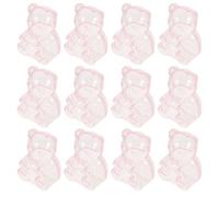 NIYANGLE 12pcs Boîtes à Friandises D'ours Adorables en Ps pour Mariage et Shower, Rangement Snack Chic et Décoratif, Ambiance Festive Rose