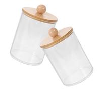 NIYANGLE 2 pièces Boîte de Rangement Transparente pour Coton Tiges et Design Portable et Durable pour Salle de Bain et Maquillage