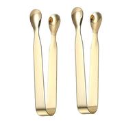 NIYANGLE 2 Pièces Pince à Sucre Multifonctionnelle en Acier Inoxydable 430 Robuste et Facile à Utiliser, Pince à Glaçons Dorée pour Accessoires la Cuisine et Tables Barbecue