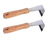 NIYANGLE 2pcs Couteaux pour Arbres Fruitiers en Bois et Acier, Bords Lisses et Arrondis, Matériau, Outils Pratiques pour Gratter L'écorce Jardin