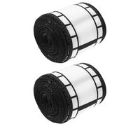 NIYANGLE 2rouleaux Ruban de Pellicule de Cinéma Noir et Blanc Bordure Large Yards Décor Vintage pour Fête Cinéma Bricolage DIY Emballage Cadeau et Tableau Scolaire