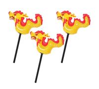 NIYANGLE 3 Pièces Ballon Gonflable en Aluminium de Dragon Jaune pour Décoration du Nouvel An Chinois, Facile à Saisir pour Jeux en Intérieur et Extérieur Lors des Réunions Familiales