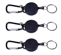 NIYANGLE 3 Pièces Clip Porte-badge Rétractable en Plastique Mousqueton Charge Lourde pour Usage Quotidien et Randonnée