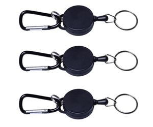 NIYANGLE 3 Pièces Clip Porte-badge Rétractable en Plastique Mousqueton Charge Lourde pour Usage Quotidien et Randonnée