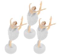 NIYANGLE 3pièces Figurines Danseuse de Ballet Décoratives pour Gâteau et Bureau Ornements Élégants pour Fête Anniversaire et Décoration Intérieure
