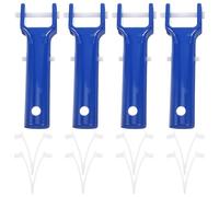NIYANGLE 4 Pièces Pince en V pour Nettoyage de Piscine, Fixation Abs Bleue | Remplacement pour Tête D’aspirateur, Accessoires de Brosse et Poteau, Installation Simple, Usage Entretien
