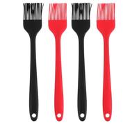 NIYANGLE 4 Pièces Pinceau à Pâtisserie en Silicone pour Barbecue, Tête | Usage la Cuisine et Grillades, Poignée Antidérapante, pour Viandes, Cuisson, Outil Précis de Badigeonnage