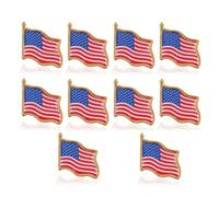 NIYANGLE 50 Épingles de Revers Drapeau Américain en Alliage de Métal Plaqué Laiton et Émail Époxy, Décoration Légère Anti-rouille pour Chapeaux et Cravates, Lot de 50