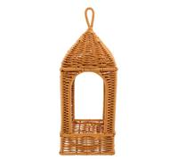 NIYANGLE Abat-jour Artisanal en Rotin Marron pour Salons et Balcons, Éclairage Diffus L'éblouissement Texture Tressée Complexe Style Bohème Vintage