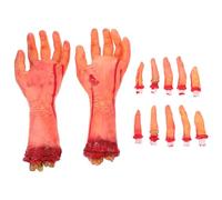 NIYANGLE Accessoire Halloween Fausse Partie du Corps en Latex Réaliste et Flexible Os, Veines Exposés pour Décoration Intérieure et Extérieure Effrayante