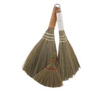 NIYANGLE Balai de paille chinois 3pcs en miscanthus léger doux pour nettoyage maison et voiture avec balayeur à main polyvalent
