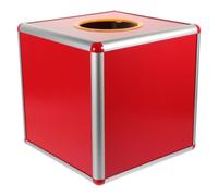 NIYANGLE Boîte de Tirage au Sort Rouge Opaque Carrée en Alliage D'aluminium et Plastique, Grosse Capacité, Dure et Lisse, pour Jeux et Fêtes