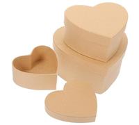 NIYANGLE Boîtes en Papier Kraft Élégant Lot de 3 de Cœur pour Emballage Présent et Rangement Coffret Saint-valentin pour Restaurant et Mariage
