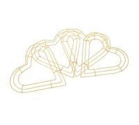 NIYANGLE Cadre de Couronne pour Réutilisable, Facile à Suspendre et 4 Pièces en Fer de Cœur Or Anneau Floral Romantique Décoration Murale Saint-Valentin