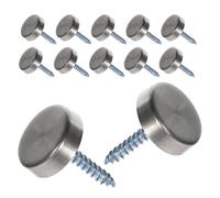 NIYANGLE Capuchons à Vis Décoratifs 16mm en Acier Inoxydable Épais Argentés, Lot de 12 Pièces Multifonctionnels pour Clous de Miroir pour Décoration Intérieure et Panneaux Publicitaires
