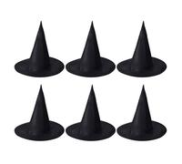 NIYANGLE Chapeaux de Sorcière pour Usage Prolongé Lot de 6 en Tissu Oxford Noirs Résistants à Forme Classique pour Fêtes Halloween et Cosplay