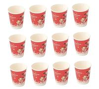 NIYANGLE D'eau 50 Pièces De Noël Gobelet En Papier Nouvel An Pique- Pots De Yaourt Glace Gobelet En Carton Tasse De Chocolat Papier D'emballage Banquet À Soupe