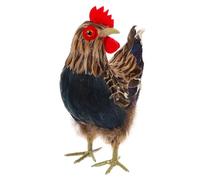 NIYANGLE Fausse Poule Décorative Réaliste en Mousse Fausse Plume Modèle de Poule N°3 Debout et Tête Tournée sans Danger pour Jardin Maison et Ferme Éducative