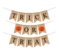 NIYANGLE Guirlande Suspendue pour Halloween en Tissu Khaki, Fanion en Jute pour Décoration Murale de Fête D'halloween, pour Soirée Halloween