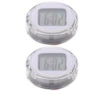 NIYANGLE Horloge Électronique Blanche pour Scooter et Tableau de Bord de Voiture, Adhésive, Affichage Clair, Plastique Abs, Lot de 2 Pièces