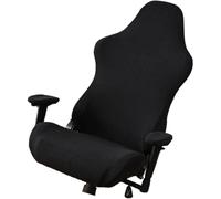 NIYANGLE Housse de Chaise d'Ordinateur en Polaire Noire, Protection Complète Contre Morsures et Griffures, 1 Set pour Fauteuils de Bureau