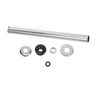 NIYANGLE Kit de Remplacement pour Urinoir avec Tuyau Droit Prolongé de 200mm, Joint en Caoutchouc Étanche et Cache Décoratif en Métal Argenté pour Installation Facile en Milieu Commercial