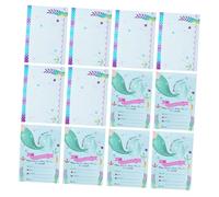 NIYANGLE Lot de 12 Sets de Sets de Invitations Sirène pour Fête D'anniversaire Garçon et Filles en Papier Cartonné Ultra Résistant et Imperméable, Design Créatif Unique pour Fête Piscine