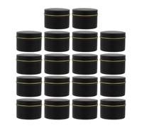 NIYANGLE Lot de 18 Boîtes Rondes en Fer-Blanc Noir pour Bougies Parfumées Couvercle, Surface Lisse, Sûres au Toucher, pour Mariage et Occasions Spéciales