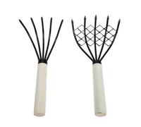 NIYANGLE Lot De 2 Râteaux À Griffes en Fer pour Jardinage Cultivateur Manuel avec Manche en Bois Ergonomique