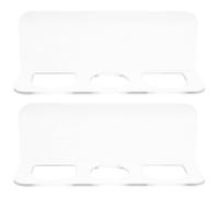 NIYANGLE Lot de 2 Supports muraux en Acrylique pour brosses à Cheveux, Organisateur de Salle de Bain avec adhésif Industriel pour Peignes, brosses Rondes et Accessoires de Coiffure - Diamètre 34 à