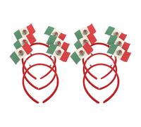 NIYANGLE Lot de 6 Bandeaux de Fête Mexicains pour Cheveux, Accessoires de Carnaval aux Couleurs du Drapeau Mexicain, Légers et Confortables, pour Supporter Football et Événements
