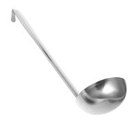 NIYANGLE Louche à Soupe pour Servir Sauces et Porridge 210ml en Acier Inoxydable avec Manche Long et Crochet, Design Profond et Épaissi la Maison Cuisine Professionnelle