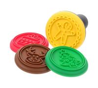 NIYANGLE Moule à Biscuits en Silicone Thème Noël 5 Tampons Décoratifs Légers pour Pâtisserie, pour Biscuits et Chocolats Pendant Fêtes de Noël Plusieurs styles