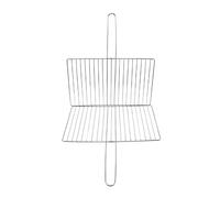 NIYANGLE Panier à Poissons Grillé, Grille à Viande, Acier Inoxydable Argenté, Vertical, Réutilisable et Robuste, pour Poisson et Crevettes, Barbecue et Réunions Le Jardin