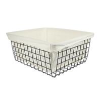 NIYANGLE Panier de Rangement en Fer Portable Poignées Doubles, Design Élégant et Compact, pour Bureau Cuisine