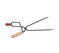 NIYANGLE Pince à Bûches pour Foyer et Barbecue de Camping en Bois et Fer, Allongée et Élargie, Résistante pour Feu Extérieur et Cuisson en Plein Air