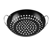 NIYANGLE Plateau de Grill Panier à Barbecue en Fer Noir Antiadhésif avec Poignées Doubles Facile à Nettoyer pour Fêtes et Rassemblements Familiaux