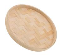 NIYANGLE Plateau Rond en Bambou Tressé Main, Décoratif et Fonctionnel pour Chambre et Salle à Manger, Design Artistique Créatif Charme Rustique
