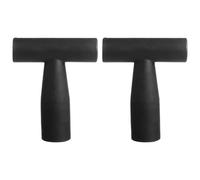 NIYANGLE Poignées de Pelle T en Plastique Noir, Lot de 2, Design Ergonomique Facile à Démonter, Manches Larges pour Outils de Bêchage Ratissage