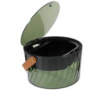 NIYANGLE Poubelle de Bureau Moderne en Plastique Vert Couvercle à Pression, Petite Poubelle pour Salle de Bain et Bureau, Design Compact et Fonctionnel