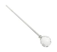 NIYANGLE Sceptre Surface Lisse sans Bavures en Plastique et Verre Halloween Boule Transparente Argentée Accessoire Élégant de Cosplay pour Costume et Photographie