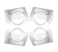 NIYANGLE Support Adhésif pour Tringle à Rideaux Blanc en Abs, Crochet à Anneau Rotatif Flexible, Installation sans Perçage, Lot de 4 Pièces Cuisine et Salle de Bain