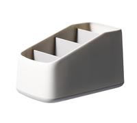 NIYANGLE Support de Télécommande TV Multifonction 4 Compartiments, Boîte de Rangement Grise en Plastique, pour Bureau à Domicile et Accessoires de Maquillage
