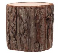 NIYANGLE Tabouret en Bois Poli Couleur Café, Design Réaliste de Souche, Léger et Rustique, comme Décoration Maison ou Marqueur D'allée de Mariage