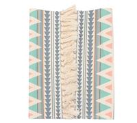 NIYANGLE Tapis en Coton de Style Ethnique Pompons, Résistant à l'usure et Tapis Protecteur pour Foyer ou Dortoir, Tissé Main au Design Vintage Simple