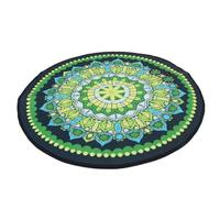 NIYANGLE Tapis Rond Mandala Vert Lavable en Non-tissé et Polyester, Antistatique et Facile à Nettoyer, Maison Tatami, Modèle G-60 Simple et Élégant