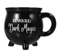 NIYANGLE Tasse à Café en Céramique Noire 450ml pour Halloween, Pratique et Facile à Nettoyer, Maison Présent de Pendaison de Crémaillère