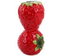 NIYANGLE Vase Décoratif Vase à Fleurs Rouge de Fraise, Petit en Céramique Élégant et Moderne de Table pour Décoration de Bureau ou Fêtes