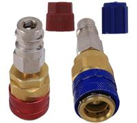 NIYATA 2 pièces Adaptateur R134a, Adaptateur d'extension côté haut et bas, Adaptateur de conversion R134a côté haut/bas, raccord rapide, kit de conversion 134a pour climatiseurs de véhicules